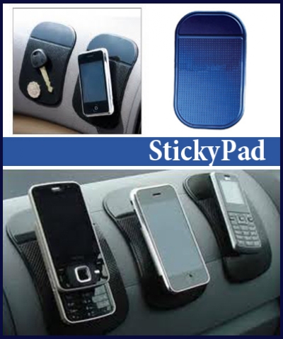 StikyPad משטח ג'ל דביק, שמחזיק כל דבר שמניחים עליו, כולל טלפון נייד. פטנט גאוני לרכב! המחיר כולל משלוח.